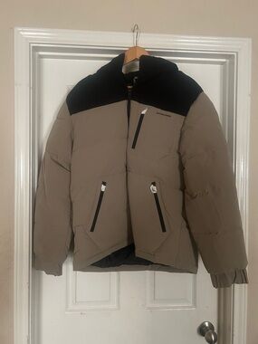 Jack & Jones Two-Tone Black and Taupe Puffer Jacket